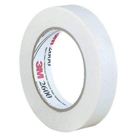 3M Masking Tape, 1x60 yd., White, PK36, 1" W x 60 yds. L, White, 36 PK T935260
