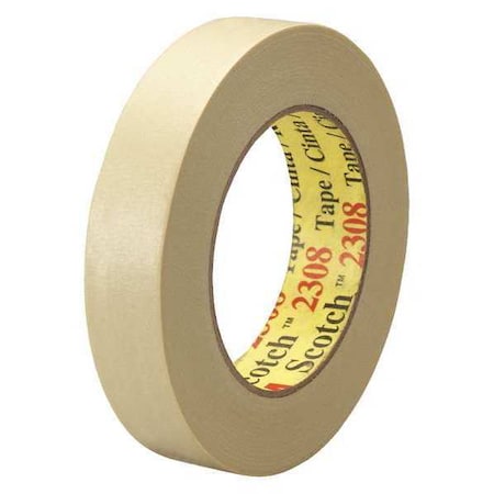 Scotch Masking Tape, 1x60 yd., Natural, PK12, 1" W x 60 yds. L, Natural, 12 PK T935230812PK