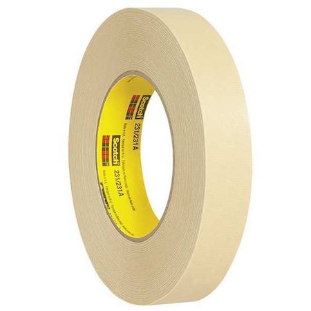 Scotch Masking Tape, 1x60 yd., Tan, PK12, 1" W x 60 yds L, Tan, 12 PK T93523112PK