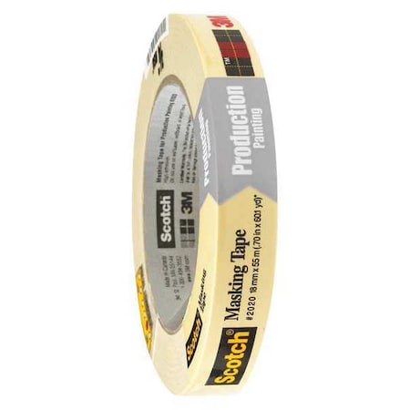 Scotch Masking Tape, 3/4x60 yd., Natural, PK48, 3/4" W x 60 yds. L, Natural, 48 PK T9342020