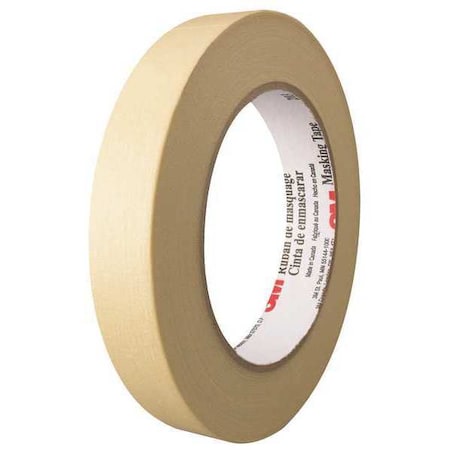 3M Masking Tape, 3/4x60 yd., Natural, PK48, 3/4" W x 60 yds. L, Natural, 48 PK T934203