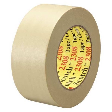 Scotch Masking Tape, 2x60 yd., Natural, PK24, 2" W x 60 yds. L, Natural, 24 PK T9372308