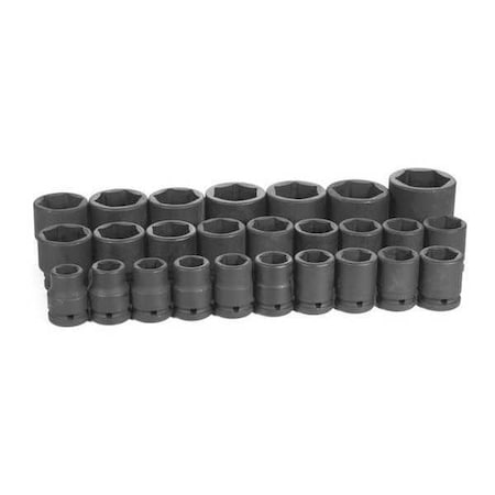 Grey Pneumatic Duo-Socket, 1/2"Dx15/16, GRE8026M 8026M