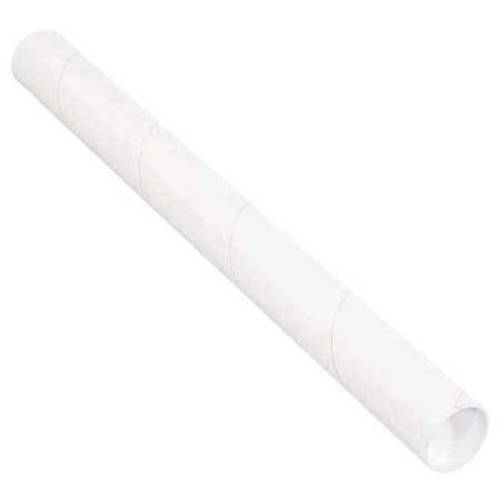 Partners Brand Mailing Tubes with Caps, 2-1/2" x 18", White, PK34 P2518W