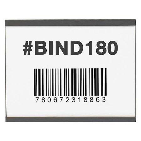 Partners Brand Magnetic "C" Channel Cardholders, 3" x 4", Black, PK25 LH196