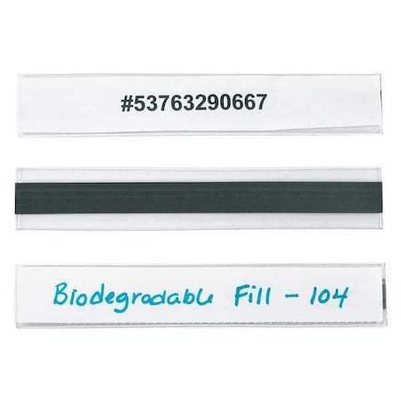 Hol-Dex Hol-Dex Magnetic Plastic Label Holders, 1" x 6", Clear, PK12 LH114