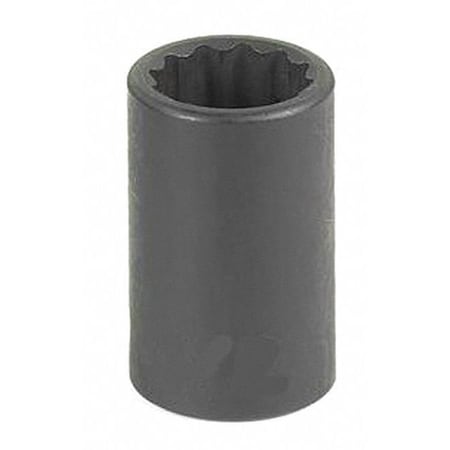 Grey Pneumatic 3/8" Drive, 3/8" Size, SAE Socket, 12 Points, 3/8", 3/8"D, 12pt., Black 1112R