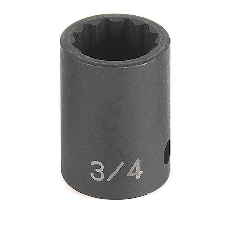 Grey Pneumatic 1/2" Drive, 12mm Size, Metric Socket, 12 Points, 12mm, 1/2"D, Impact, 12pt. 2112M