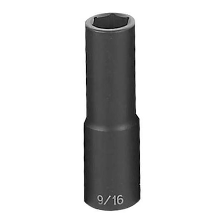 Grey Pneumatic 1/2" Drive Impact Socket Chrome plated, 9/16", 1/2"D, 6pt., D 2018D