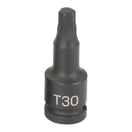 Grey Pneumatic 1/4" Drive, T30 Size, SAE Socket, Star Points 930T