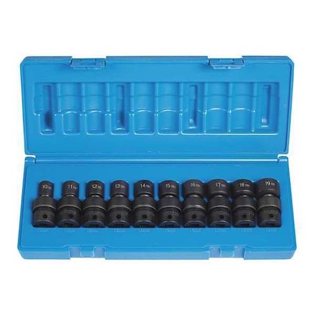 Grey Pneumatic 3/8" Drive Universal Socket Set, Metric 1610UM