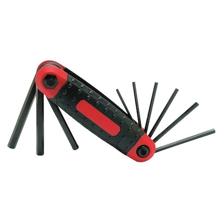 Performance Tool 9 Piece SAE Fold-Up Hex Key Set, 1402 1402