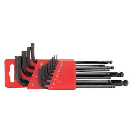 Performance Tool 13 Piece Metric L-Shaped, Ball Hex Key Set 1901 | Zoro