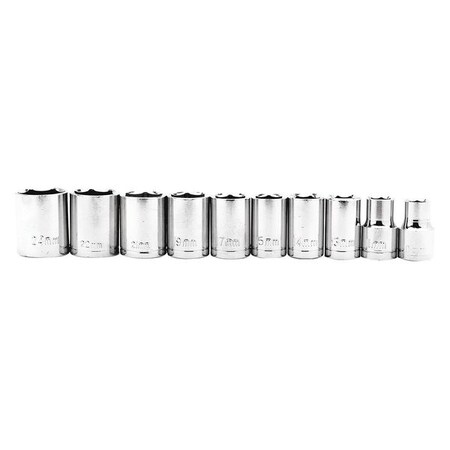 Performance Tool 1/2" Drive Socket Set, Metric, 10 pcs 1906