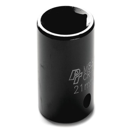 Performance Tool 1/2" Dr, 21mm Size, Metric Impact Socket, 6 Pts, Overall Length: 3.9" M831