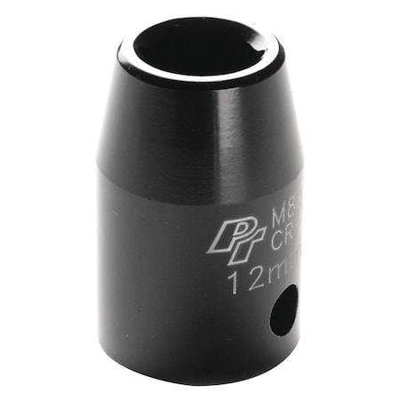 Performance Tool 1/2" Drive Impact Socket, 1/2" D, 6pt., 12mm Chrome plated M822