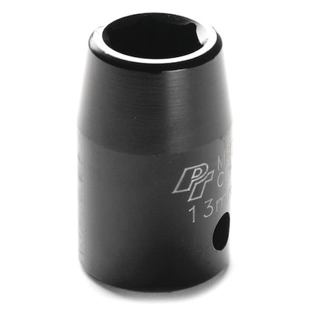 Performance Tool 1/2" Dr, 13mm Size, Metric Impact Socket, 6 Pts, Overall Length: 3.9" M823
