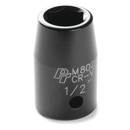 Performance Tool 1/2" Drive Impact Socket, 1/2" D, 6pt., 1/2" Chrome plated M802