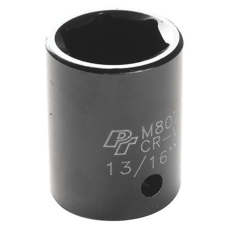 Performance Tool 1/2" Drive Impact Socket, 1/2" D, 6pt., 13/16" Chrome plated M807