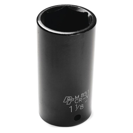 Performance Tool 1/2" Drive Deep Impact Socket, 1/2" D, 6pt., 1-1/8" Chrome plated M851