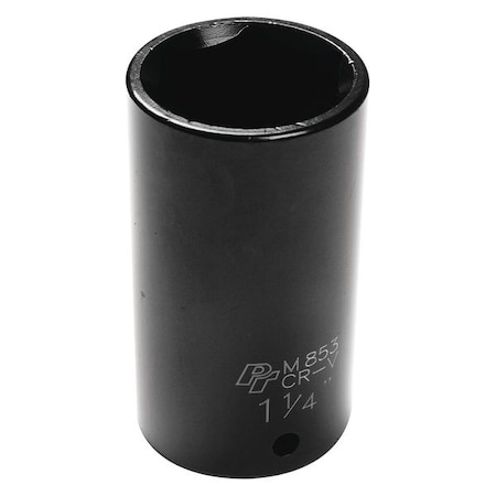 Performance Tool 1/2" Drive Deep Impact Socket, 1/2" D, 6pt., 1-1/4" Chrome plated M853