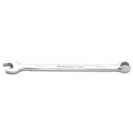 Performance Tool Full Polish Extended Combo Wrench, 10mm W30110