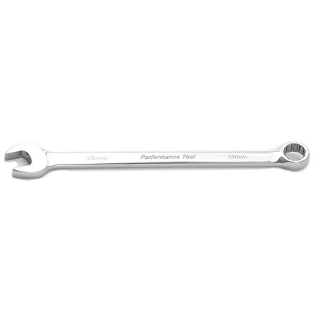 Performance Tool Full Polish Extended Combo Wrench, 13mm W30113