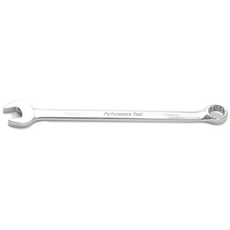 Performance Tool Full Polish Extended Combo Wrench, 15mm W30115