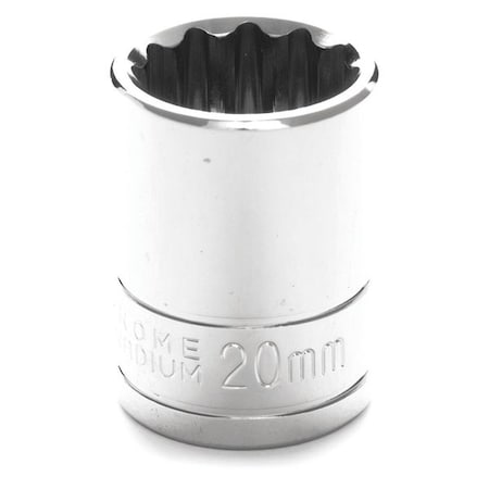 Performance Tool 1/2" Drive, 20mm Metric Socket, 12 Points W32820