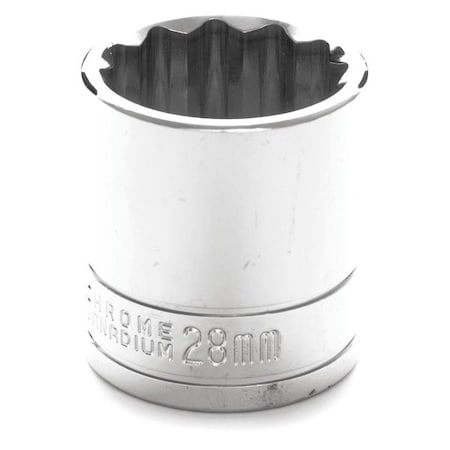 Performance Tool 1/2" Drive, 28mm Metric Socket, 12 Points W32828