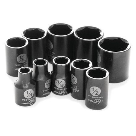 Performance Tool 3/8" Drive Black Laser Set, SAE, 10 pcs W38001