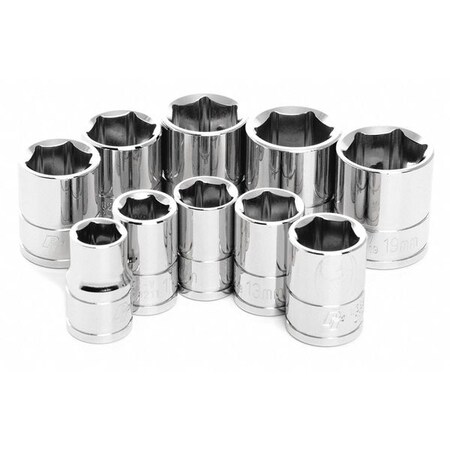 Performance Tool 3/8" Drive Socket Set, Metric, 10 pcs W38202