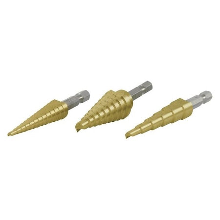 Performance Tool Step Drill Set, 3Pc W9003