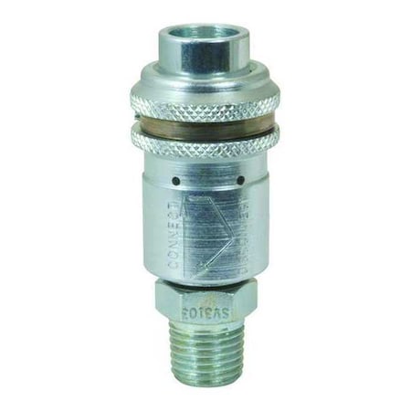 Breco Safety Vent Coupler, MPT, Steel, 3/8" SV4304