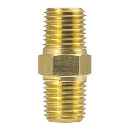 Foster Brass Hex Nipple, MNPT, 1/8" Pipe Size 1M1M