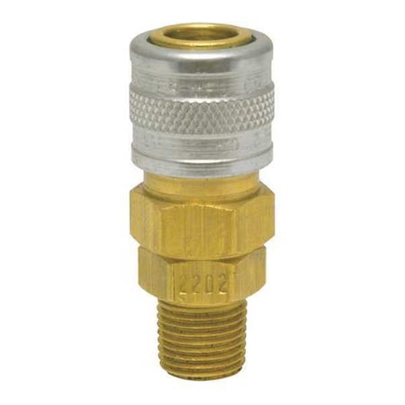 Foster Manual Socket Sleeve Coupling, 1/8 in x 1/8 in MPT, 2 Series, Brass/Steel 2202