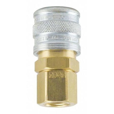 Foster Manual Industrial Socket, 1-Way, 1/4 in x 1/4 in FPT, 3 Series, Brass/Steel 3003