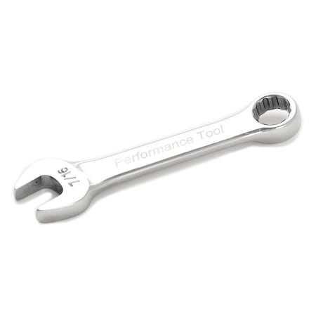 Performance Tool Full Polish Stubby Combo Wrench, 7/16" W30514