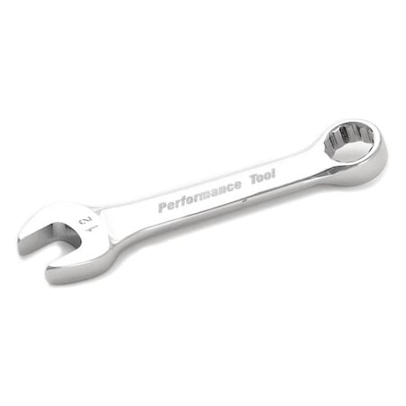 Performance Tool Full Polish Stubby Combo Wrench, 12mm W30612