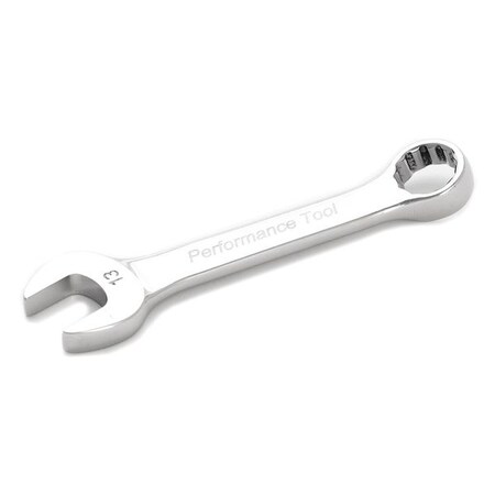 Performance Tool Full Polish Stubby Combo Wrench, 13mm W30613