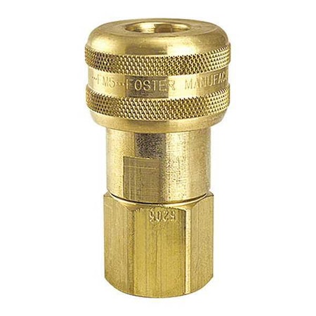 Foster Automatic Socket Sleeve, 1-Way, 1/2 in x 1/2 in FPT, Brass, 5 Series FM5205