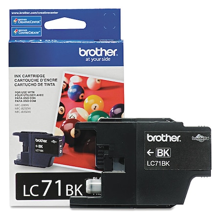 Brother Brother Innobella LC71BK Ink Cartridge - Inkjet - Standard Yield - 300 Pages - Black - 1 Each LC71BK