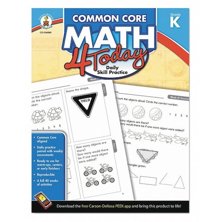 Carson Dellosa Workbook, Math, Kindergarten 104589