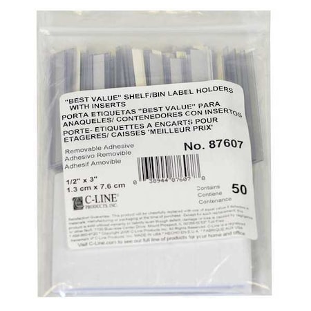 C-Line Products Label Holder, Self-Adhesive, 5x3, PK50 87607