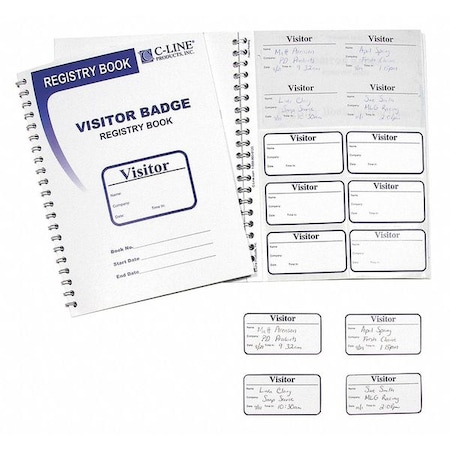 C-Line Products Visitor Badges, Registry Log 97030