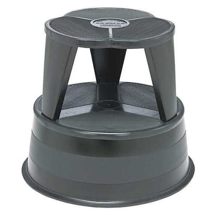 Cramer Step Stool, Steel, Rolling, Black, 2 Steps, Steel, Black 100192