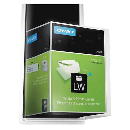 Dymo Address Label, 1-1/8x3-1/2, White, PK520 30572