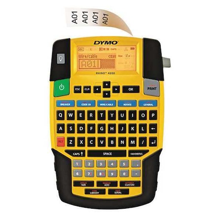 Dymo Rhino 4200 Basic Industrial Handheld Label Maker, 1 Line, 4.06 x 8.46 x 2.24 DYM1801611