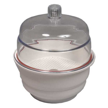 United Desiccator, Non-Vac, White Base, PP/PC, 6" 55201