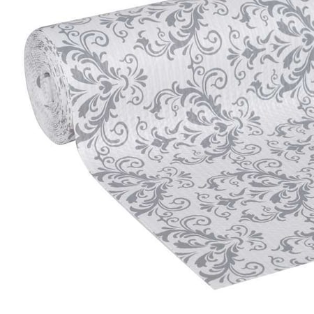 Easy Liner Shelf Liner Grey Damask 12" x 10ft. SMOOTH TOP EASY LINER